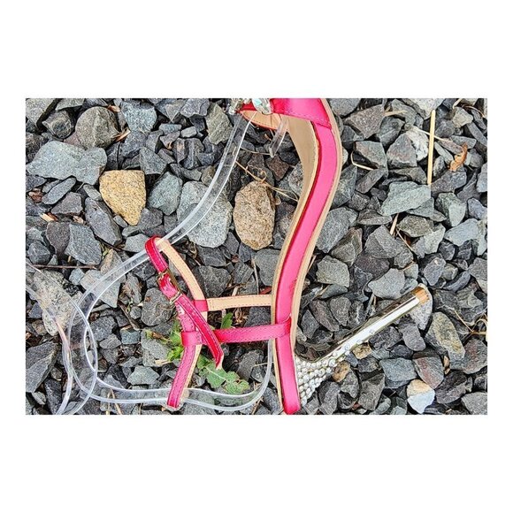 JEWEL BADGLEY MISCHKA Satin Rhinestone Ankle Strap Sandals - Picture 10 of 14